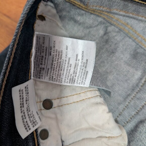 Levis 501 Denim Jeans Mens 31x30 Dark Wash Blue Straight - Picture 9 of 9